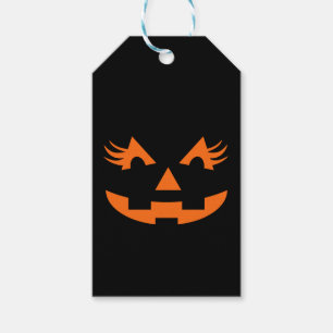 Girly Jack o lantern Halloween Presentetikett
