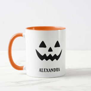 Girly Jack o lantern Pumpkin Ansikte Halloween Mug Mugg