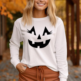Girly Jack o lantern Pumpkin Ansikte Halloween T-shirt