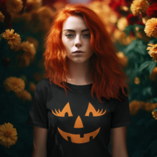 Girly Jack o lantern Pumpkin Ansikte Halloween T Shirt