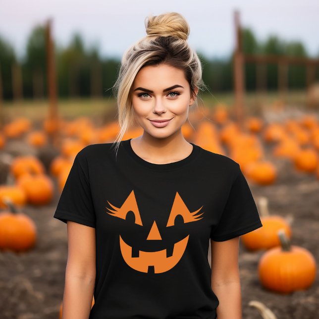 Girly Jack o lantern Pumpkin Ansikte Halloween T Shirt (Skapare uppladdad)