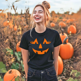Girly Jack o lantern Pumpkin Ansikte Halloween T Shirt