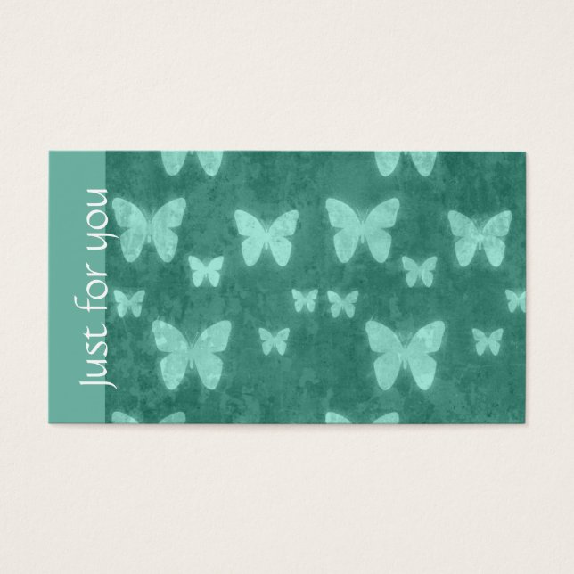 Girly Jade Grönt Butterfly | Spa Gift-kort Visitkort (Framsidan)