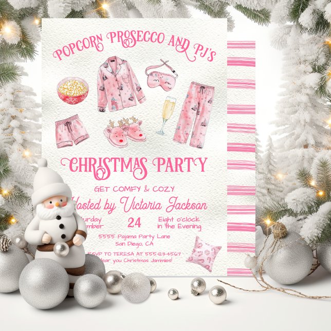 Girly jul Pajama Party Inbjudningar (Skapare uppladdad)