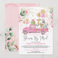 Girly Jungle Safari Animals Baby Shower by Mail by