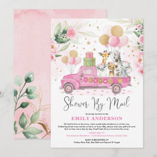Girly Jungle Safari Animals Baby Shower by Mail by Inbjudningar