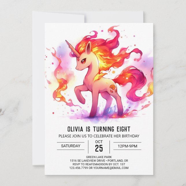 Girly Kids Horse Birthday Inbjudningar (Framsida)