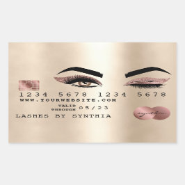 girly kredit-kortsmakning wink öga guld ro guld rektangulärt klistermärke