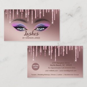 Girly Lash Artist Glitter Affärskort Visitkort