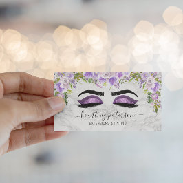 Girly Lash Makeup Artist Lila Blommigt Visitkort
