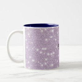Girly Lavender Glitter Sparkle Birthday Två-Tonad Mugg