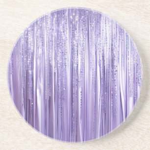 Girly Lavender Lila Glam Tinsel Rand Underlägg