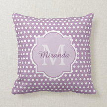 Girly Lavender Lila Polka dots Monogram och Namn