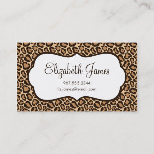 Girly Leopard Skriv ut Visitkort