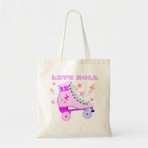 Girly Lets Roll Roller Skating Retro Neon Rosa Tygkasse