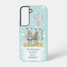 Girly Light Blue Blommigt Sheep Kor Bible