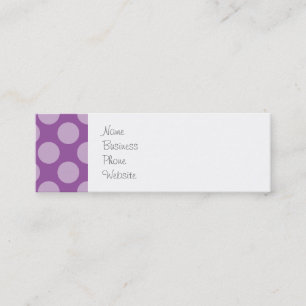 Girly Light Lila Polka dots på Lila Cute Gifts Mini Visitkort