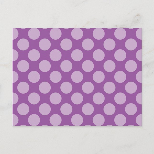Girly Light Lila Polka dots på Lila Cute Gifts Vykort (Framsida)