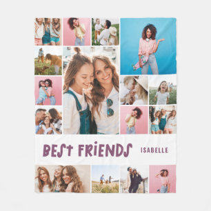 Girly lila 16 fotobästa vän modern enkel fl fleecefilt