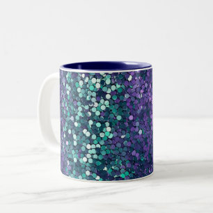 Girly Lila Aqua Sjöjungfru Gnistra Två-Tonad Mugg
