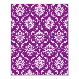 Girly Lila Damask Pattern Fototryck