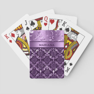 Girly Lila Damasker & Metalliska trådar Casinokort