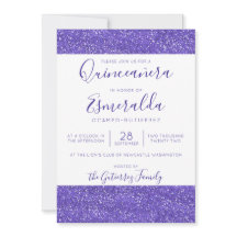 Girly Lila Glitter Gnistra Quinceanera