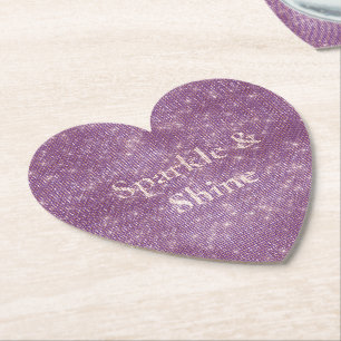 Girly Lila Glitzy Gnistra Underlägg Papper