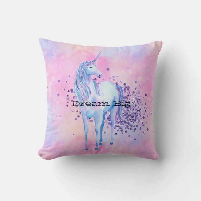 Girly Lila Gnistra Unicorn Kudde (Framsida)
