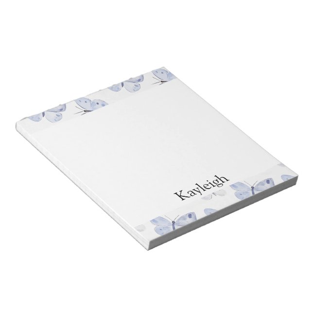 Girly Lila Lavender Butterflies Anteckningsblock (Vinklad)