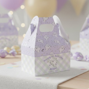 Girly Lila Lycklig First Birthday Halloween Presentaskar