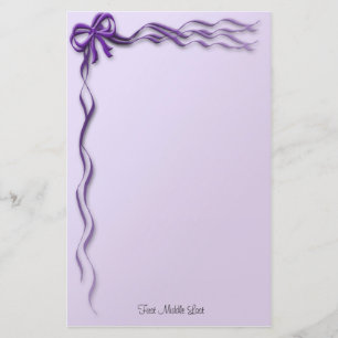Girly Lila Rosett band och Bows Gräns Brevpapper