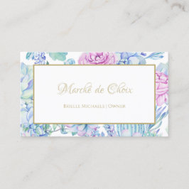 Girly Lila Succulents Blommigt Beauty Boutique Visitkort