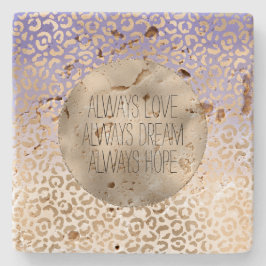 Girly Lila White Guld Ombre Leopard Stenunderlägg