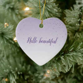 Girly Lilac Lila Confetti Glam Ombre Julgransprydnad Keramik
