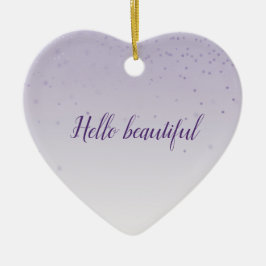 Girly Lilac Lila Confetti Glam Ombre Julgransprydnad Keramik