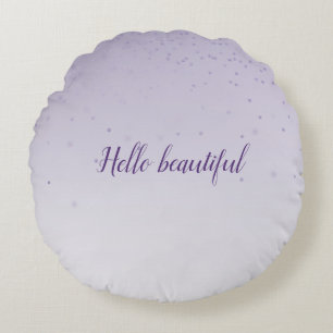 Girly Lilac Lila Confetti Glam Ombre Rund Kudde