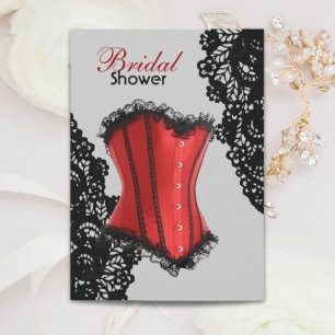 Girly Lingerie party vintage corset möhippa Inbjudningar