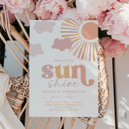 Girly Little Sunshine Birthday-inbjudan Inbjudningar