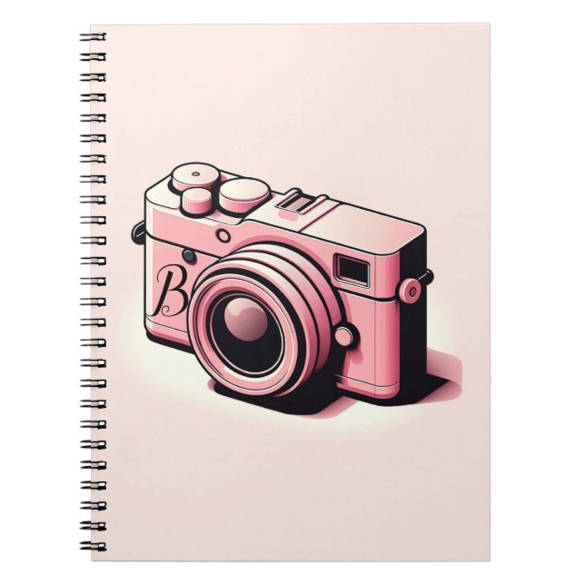 Girly Ljus rosa Camera Photography-Personlig Anteckningsbok (Framsidan)