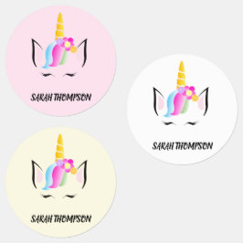 Girly Magic Unicorn Illustration Pre School Klistermärke
