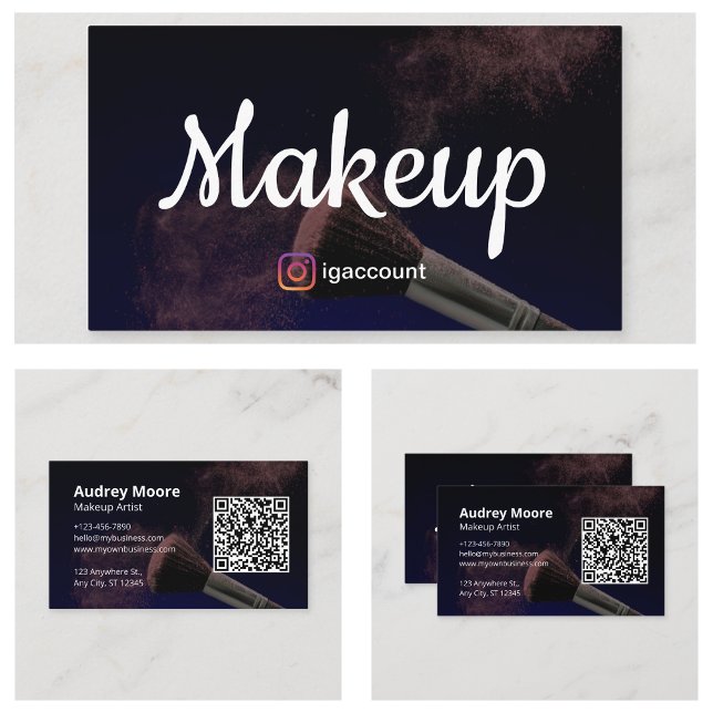 Girly Makeup Artist Visitkort (Girly Makeup Artist Business Card
)