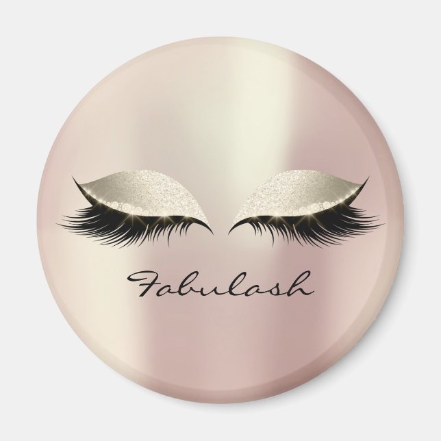 Girly Makeup Lash Namn Elfenbenskustens Rosa Öga Magnet (Framsidan)