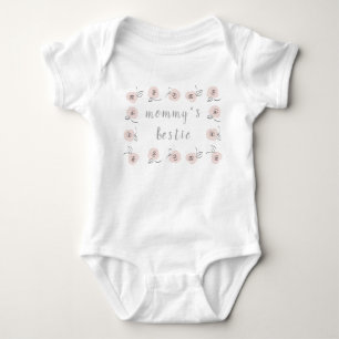 Girly Mamma Bestie Flower Gräns Ljus rosa T Shirt