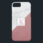 Girly Marble  Ro Guld Glitter Monogram<br><div class="desc">Girly Marble Ro Glitter Monogram Geometric iphone case A trendig mönster i snyggt marble och Guld rosa med ett geometriskt fläkt och utrymme för ditt monogram. Enkel att anpassa text, typsnitt och färg. Skapat av Zazzle pro designer BK Thompson© uteslutande för Cedar and String. Kontakta oss om du behöver hjälp....</div>