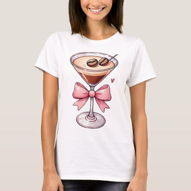 Girly Martini shirt | Espresso Bow png | Bow marti T (Framsida)