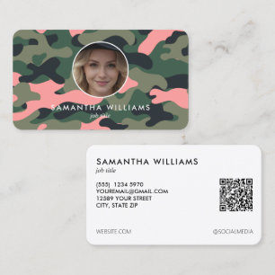 Girly Milily Army QR Photo Visitkort