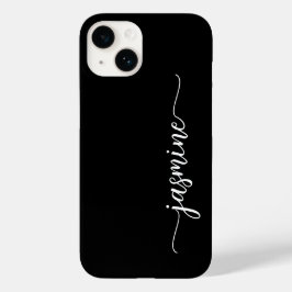 Girly Minimalist Black Monogram Namn-skript