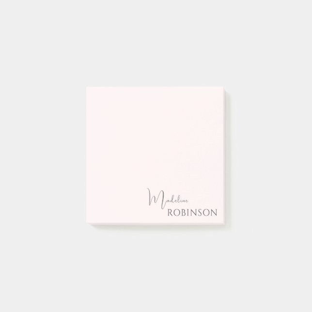 Girly minimalist  Rosa Monogram Post-it Block (Framsida)