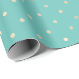 Girly Mint Glam Guld Dots Presentpapper